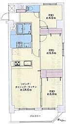 クレストコート北31条 3LDKの間取図画像