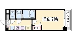 アドバンス神戸レイソレ 10階1Kの間取り