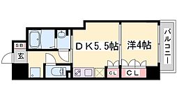 神戸元町Noah 5階1DKの間取り