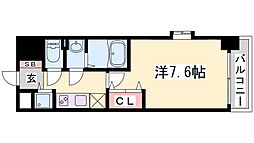 Ｌｕｘｅ神戸ＷＥＳＴ 7階1Kの間取り
