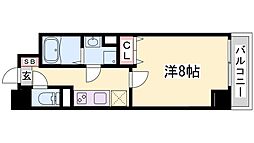 ボンニー元町 9階1Kの間取り