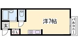 M’ｓＧＡＲＤＥＮ鈴蘭台 1階ワンルームの間取り