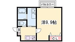 エヌエムサンカンテキャトフE棟 3階1Kの間取り