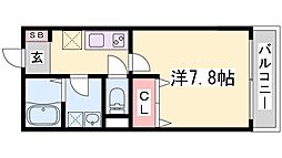 ラ・ポルテ藤原台 1階1Kの間取り