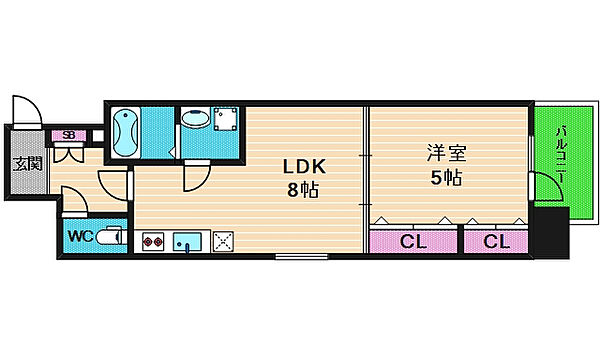 プレサンス心斎橋ニスト ｜大阪府大阪市中央区南船場1丁目(賃貸マンション1LDK・14階・34.53㎡)の写真 その2