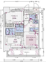 エステムコート新大阪9グランブライト 1SDKの間取図画像