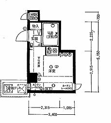 ニューライフ船場 ワンルームの間取図画像