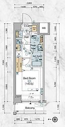 ESTEMCOURT横濱大口 1Kの間取図画像