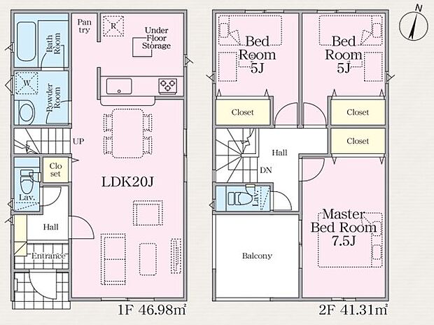 広々リビングの3LDK♪　全部屋にクローゼットが設置されていますので、お部屋を広々と使っていただけます♪