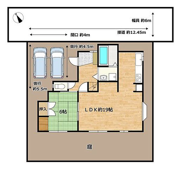 【区画図】駐車場拡張工事を行いますので、並列駐車が可能です（車種制限有）。