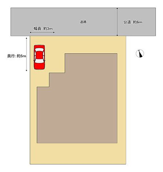 【区画図】駐車場は1台駐車可能です。外壁塗装、屋根塗装等行います。