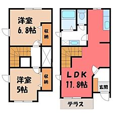 リアン・スプリングミー 1階2LDKの間取り
