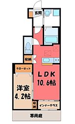エトワール タケ 1LDKの間取図画像