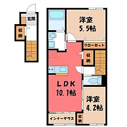 エトワール タケ 2LDKの間取図画像