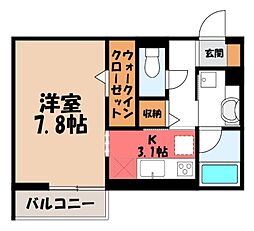 ブルーレインハウス 1Kの間取図画像