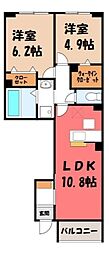 ベル ソーレ メゾン 2LDKの間取図画像