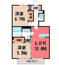 グランツ 2LDKの間取図画像