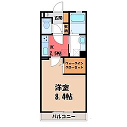 スタシオンエスト 1Kの間取図画像