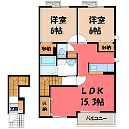 フロレスタロッサC 2LDKの間取図画像