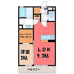 レジデンスキントウRoots 1LDKの間取図画像
