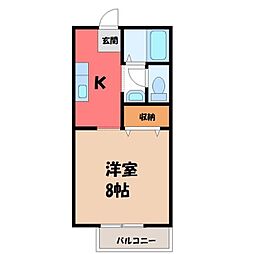 ガーデンコートジャスミンA 1Kの間取図画像