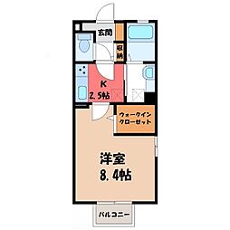 ラシーヌ・コート 1Kの間取図画像