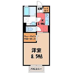 ミーティスA 1Kの間取図画像