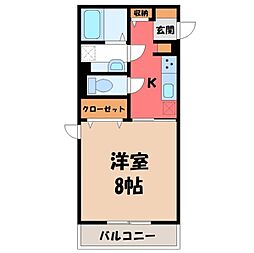 プレミスト 1Kの間取図画像