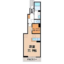 リードスクリーンB ワンルームの間取図画像