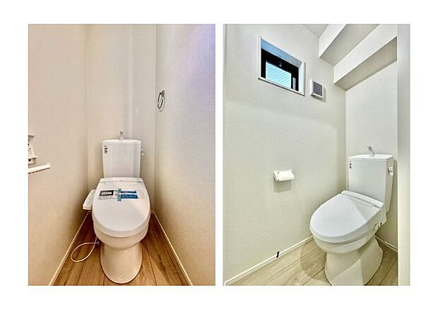 【トイレ×2】　温水洗浄便座機能付きトイレ。温水洗浄便座は清潔にお使いいただくための大切なアイテムです。