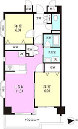 ケニーフラッツ玉川 2LDKの間取図画像
