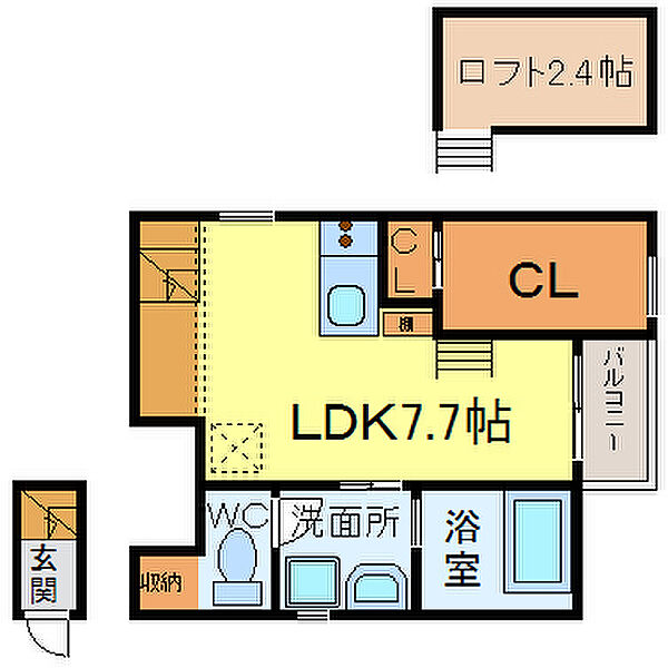 画像2:LDK7.7帖　ロフト2.4帖