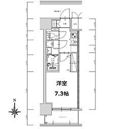 S-RESIDENCE亀島駅前ascent 4階1Kの間取り