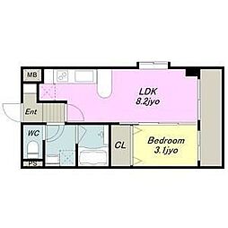 Casa Del Sol 4階1LDKの間取り