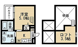 フォルゴーレ 1階1Kの間取り