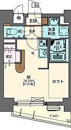 エステシア名駅 11階ワンルームの間取り