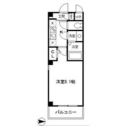 パルテ デル マーレ 2階1Kの間取り