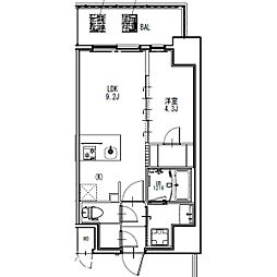 S-RESIDENCE金山epure 8階1LDKの間取り