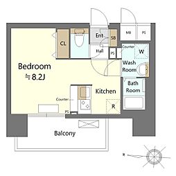 SHOKEN Residence名古屋<太閤通> 12階1Kの間取り