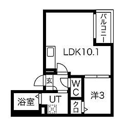 Jack miyoshiI 1階1LDKの間取り