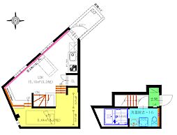 Terre-IV 2階ワンルームの間取り