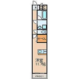 アーク京田町 3階1DKの間取り