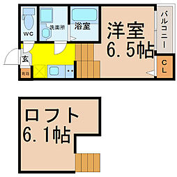 GRANDE本陣 2階1SKの間取り