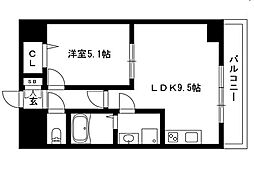 サンマール金山南 6階1LDKの間取り