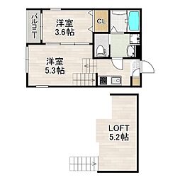 ハーモニーテラス切戸町III 1階2SKの間取り
