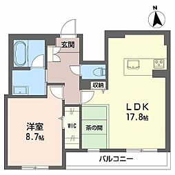 ラ　クレール 1階1LDKの間取り