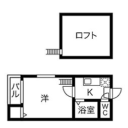 名鉄常滑線 道徳駅 徒歩4分の賃貸アパート 1階1SKの間取り