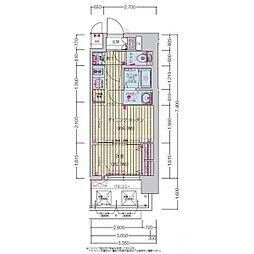 プレサンス尾張一宮ジュレア 2階1DKの間取り