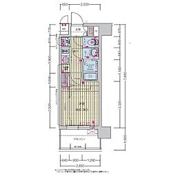 プレサンス尾張一宮ジュレア 3階1Kの間取り