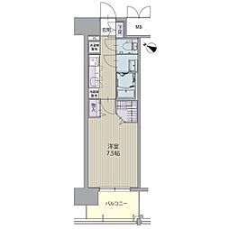 パルティール笠寺 4階1Kの間取り